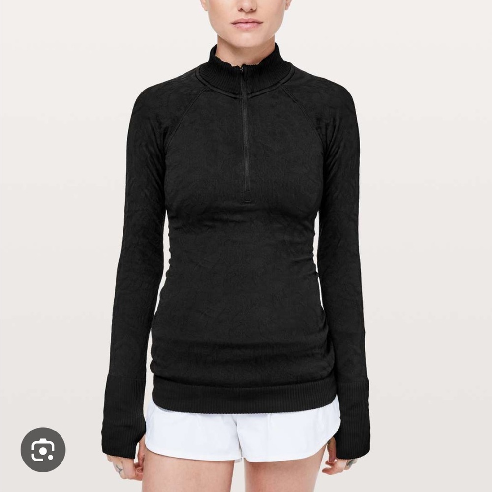 LULULEMON Rest Less Half Zip Black Tunic Top Running 6